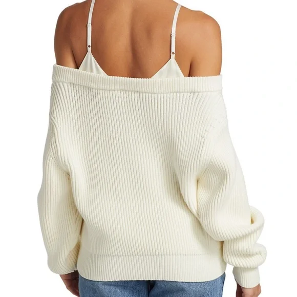 NWT Alexander Wang T Cable knit cami soft white sweater sz XS - Picture 5 of 10